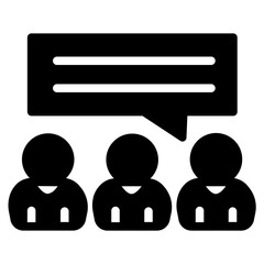 Group opinion glyph icon