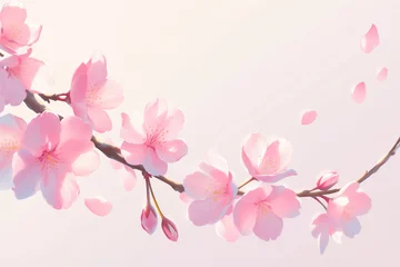 Foto op Canvas 春の訪れ優しいピンクの桜の花・枝のイラスト © Nagi Mashima
