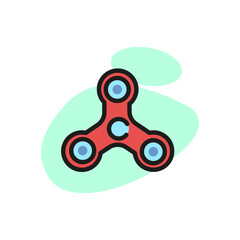 Icon of fidget spinner. Relaxation, propeller, bearing. Hand device concept. Can be used for topics like stress-relieving toy, leisure, trend