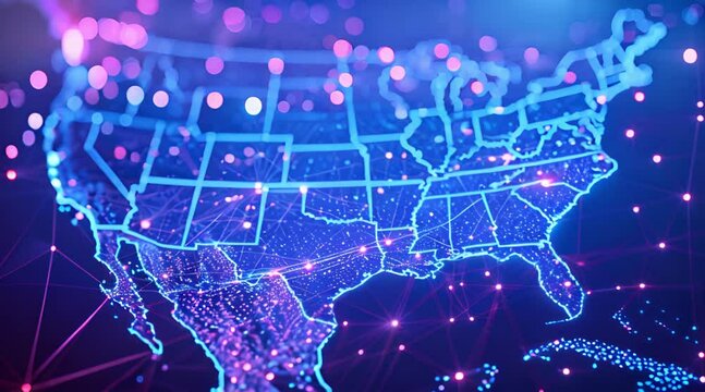 USA Digital Map: North American Network and Connectivity