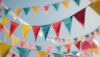 party garland with decorative festive flags