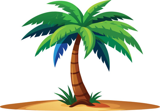 palm tree vector illustration white background.eps