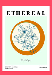 Eternity Seasons - Flower Retro Wallpaper Poster Colourful Vibrant Colour 