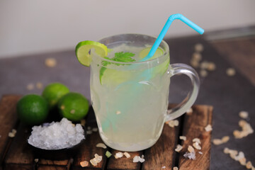 lemon juice,Lemon Summer drinks closeup with selective focus and blur