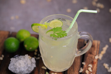 lemon juice,Lemon Summer drinks closeup with selective focus and blur