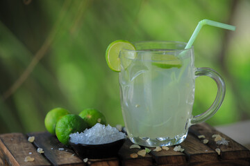 lemon juice,Lemon Summer drinks closeup with selective focus and blur