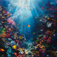 Fototapeta na wymiar Mesmerizing Subaqueous View - 'JQ Underwater: An Incredible Journey Beneath the Ocean Surface'