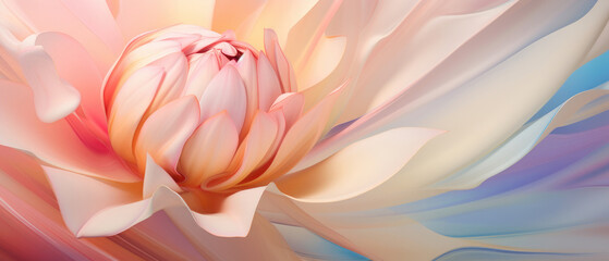 abstract close-up cream pink flower Petal blooming bud with bright color created with Generative AI Technology