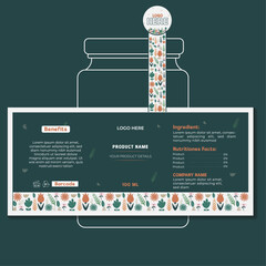Vector product packaging label template design.