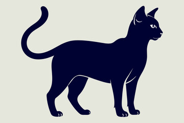 Cat Silhouette Vector Design.