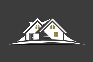 Real estate business logo,white background.