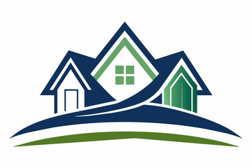 Real estate business logo,white background.