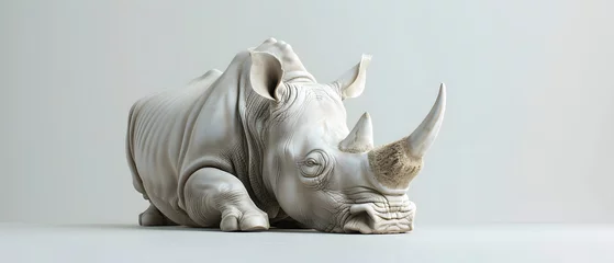 Deurstickers Rhinoceros Isolated on a White Background  © Korey
