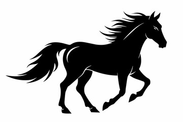 Obraz na płótnie Canvas black-horse-power-silhouette-with-white-background .