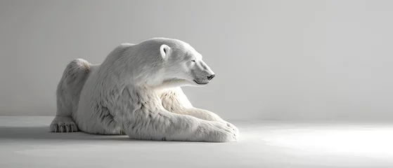 Foto op Canvas Polar Bear Isolated on a White background © Korey