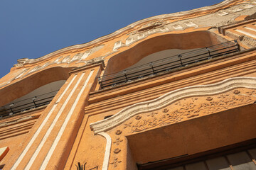Secessionist building in Szekesfehervar, Hungary.Summer season.