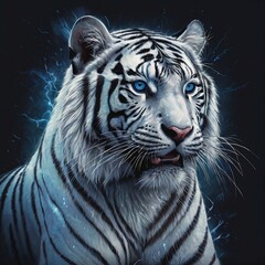 white tiger portrait generate by Ai