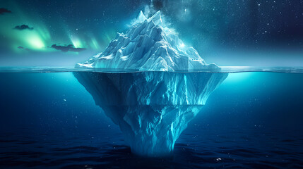 Obraz premium surreal, mystical photographs of high quality, depicting the tip of the iceberg, with the underwater part.
