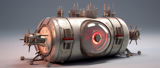 Atomic bomb, 3D tech lab, futuristic design