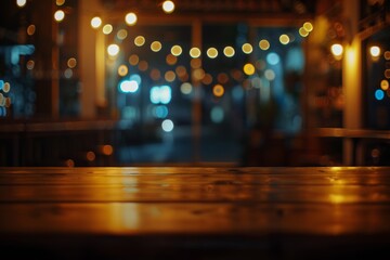 Blurry lights shimmer across a vacant table, offering a backdrop that's both homely and rich with potential narratives.