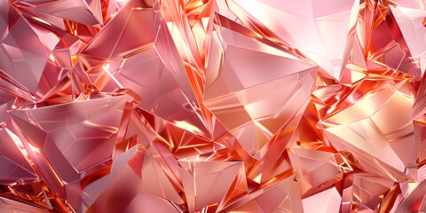 abstract rose gold crystal background, generative ai
