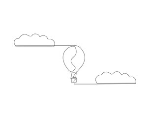 Continuous Line Drawing Of Cloud. One Line Of Cloud In The Air. Cloud Continuous Line Art. Editable Outline.