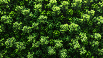 Top view of dense green foliage trees, isolated on transparent background 