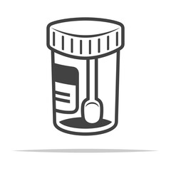 Stool sample container icon transparent vector isolated