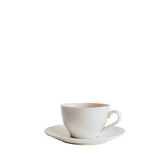 Obraz premium white cup and saucer isolated in white background