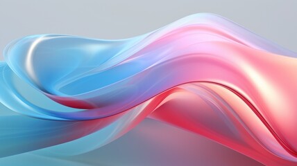 The abstract picture of the silky flexible wavy colourful and crystal clear water blue satin or fabric that waving around without breaking because of flexibility on the blank white background. AIGX01.