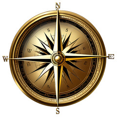 Antique brass compass rose, isolated on transparent background Transparent Background Images