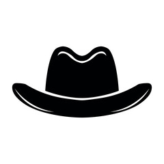 black vector cowboy hat icon on white background
