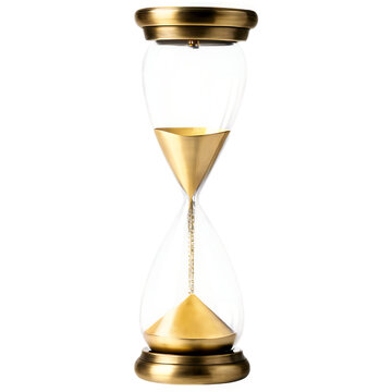 Antique brass hourglass timer, isolated on transparent background Transparent Background Images 