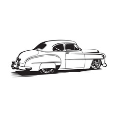 Retro car side view isolated on white background Vintage vehicle Stock Vector