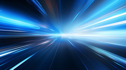 Futuristic abstract background with blue lines and lights, abstract blue PPT background concept illustration with light rays