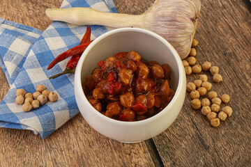 Baked chickpea with tomato sauce