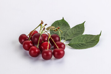 Ripe sweet juicy cherry heap