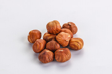 Heap of raw natural hazelnut