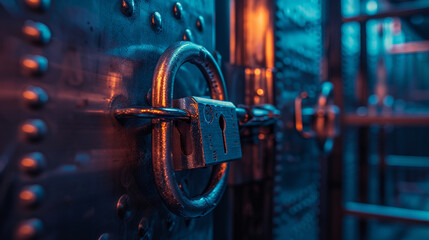 metal door lock, The future of privacy and data protection, exploring advancements in encryption, decentralized identity, and user-controlled data  photography - obrazy, fototapety, plakaty