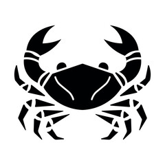 black vector crab icon on white background