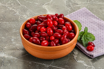 Ripe sweet and juicy cornus