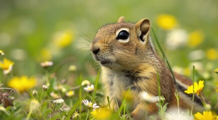 Naklejka na ściany i meble Ground squirrel on a meadow.