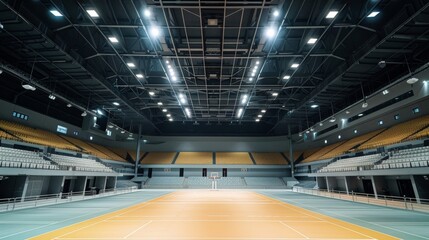 The indoor stadium is equipped with advanced security measures ensuring the safety of players and spectators alike.