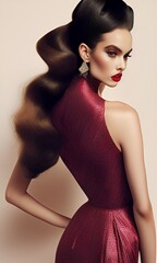 fashion model posing in studio. generative ai