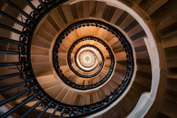 spiral staircase in the church of st nicholas - obrazy, fototapety, plakaty