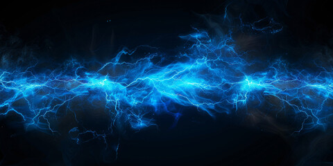A vivid blue and black background with lightning bolts crossing, creating a striking and electrifying display of natures power and beauty