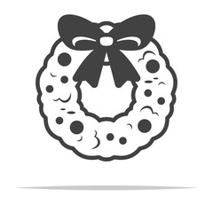 Christmas wreath icon transparent vector isolated