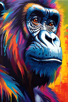 animal illustration in colorful oil painting style