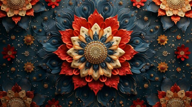 An intricate mandala design with no defined boundaries symbolizing the infinite patterns and cycles of life.