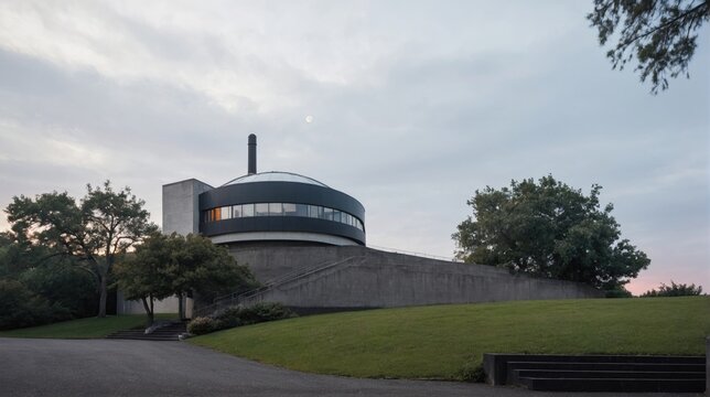 A photo of a modern observatory